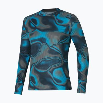 Men's Mizuno Premium Aero Running Longsleeve Tee hawaiian ocean/black