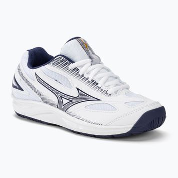 Mizuno Stealth Star 2 Jr children's handball shoes white/blueribbon/mpgold