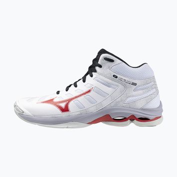 Men's volleyball shoes Mizuno Wave Voltage 2 Mid white/salsa/black