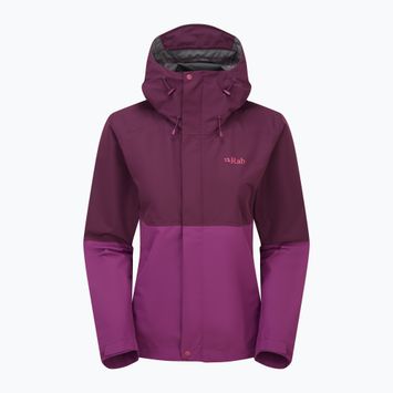 Rab Downpour women's rain jacket mulberry/plum