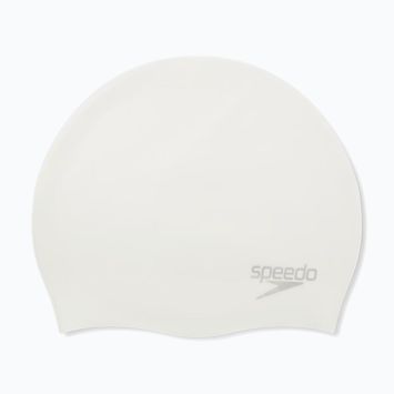 Speedo Plain Moulded Silicone swimming cap white/silver