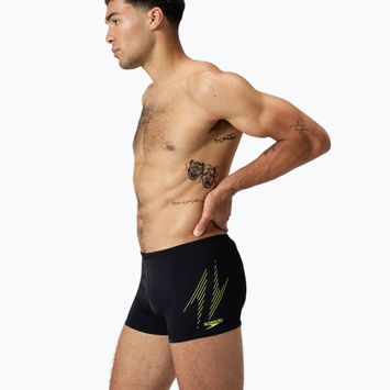Men's swim trunks Speedo Hyper Boom Placement black/hyper yellow