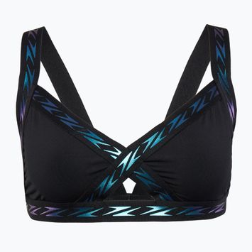 Speedo Solid Logo Elastic Cross Front Swimsuit Top anthracite