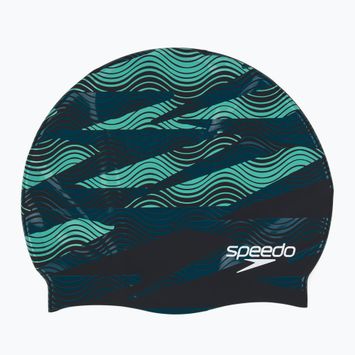 Speedo Printed Silicone swimming cap dark teal semi tide