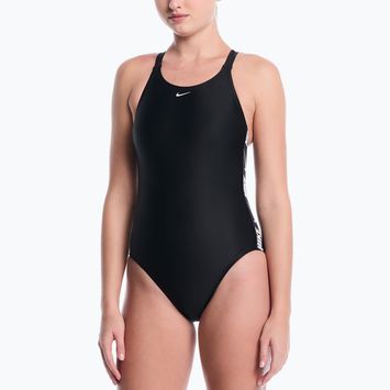 Women's one-piece swimsuit Nike Logo Tape Fastback black