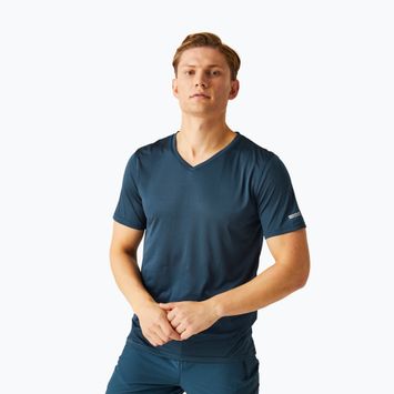 Men's trekking T-shirt REGATTA Fingal V-Neck moonlight denim