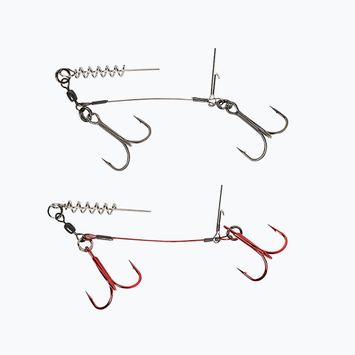 Savage Gear Carbon49 Corkscrew Stinger lure release 2 pcs silver and red 61761