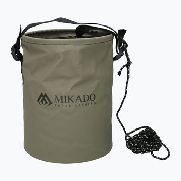 Mikado folding fishing bucket with string green AMC-021