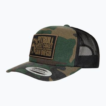 Men's Pitbull West Coast Mesh Snapback cap ,,Blood Dog" Camo Trucker wood/black