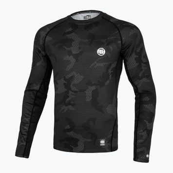 Men's Rashguard longsleeve Pitbull West Coast Net Camo 2 Rash black camo