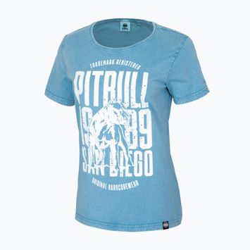 Ladies' T-shirt Pitbull West Coast T-S San Diego Dog blue