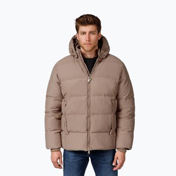Men's Pitbull Duncan Quilted Hooded dark sand winter jacket