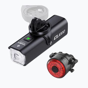 TOWILD CL1000 + TL03 bike light set black