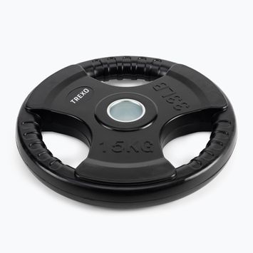 TREXO black rubberised cast iron weight RW15 15 kg