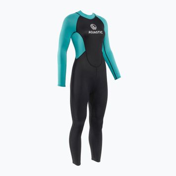 Women's swimming wetsuit AQUASTIC Wavey LG WMNS 2 mm black/mint
