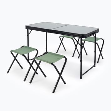 Folding camping table + KADVA CAMP chairs table set for 4-6 people grey