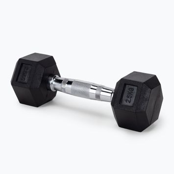 Bauer Fitness rubberised dumbbell HEX black AC-1701