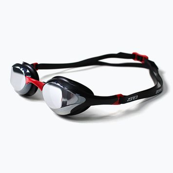 Swimming goggles ZONE3 Volare Streamline Racing black/red/silver polarised mirror revo