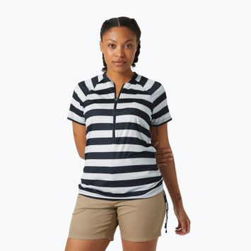 Helly Hansen women's t-shirt Siren 1/2 Zip navy stripe