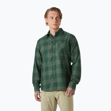 Men's Helly Hansen Aker Flannel LS shirt jungle green buffalo plaid