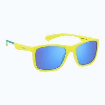 Polaroid PLD 8053/S matte yellow azure/blue mirror polarised children's sunglasses