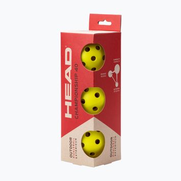 HEAD 3B Championship 40 pickleballs 3 pcs. yellow