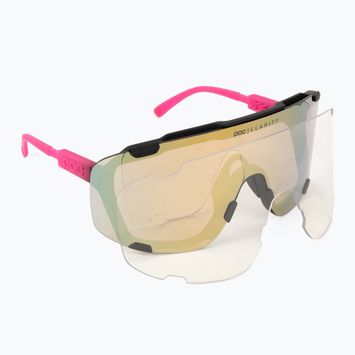 Bicycle goggles POC Devour fluo pink/uranium black translucent/clarity road gold