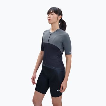 Women's cycling jersey POC Essential Road Print uranium black/sylvanite grey
