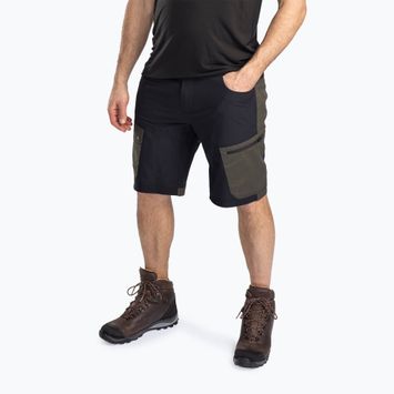 Men's Pinewood Finnveden Trail Hybrid black/mossgreen trekking shorts