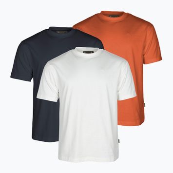 Pinewood men's T-shirts 3-Pack 3 pcs white/pine/b.orange