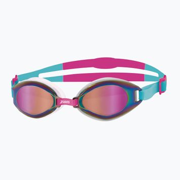 Zoggs Endura Mirror swimming goggles aqua/pink/mirrored multi