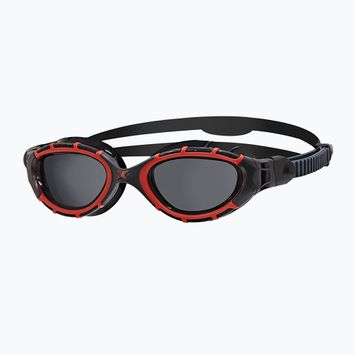 Zoggs Predator Flex Polarised red/ black/ smoke polarised swimming goggles