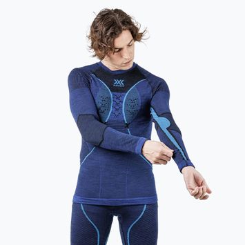Men's X-Bionic Merino thermal sweatshirt dark ocean/sky blue
