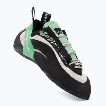La Sportiva women's climbing shoe Miura white/jade green