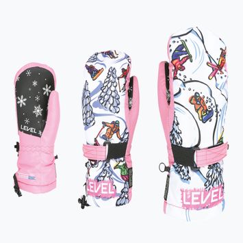 Level Junior Mitt pink children's ski gloves