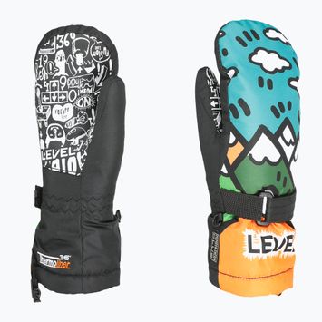 Level Junior Mitt orange children's ski gloves