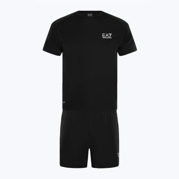 EA7 Emporio Armani Ventus7 Travel black T-shirt + shorts set