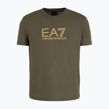 Men's EA7 Emporio Armani Train Gold Label Tee Pima Big Logo beetle T-shirt