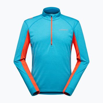 Men's La Sportiva Swift Longsleeve sweatshirt tropical blue/ cherry tomato