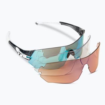 Tifosi Tsali Clarion crystal smoke/white/clarion blue/ac red/clear cycling glasses