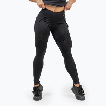 Women's leggings NEBBIA Mesh Intense black/gold