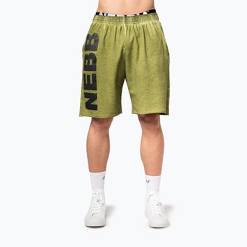 Men's training shorts NEBBIA Washed-Off NO BS green