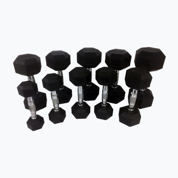 Tunturi Rubber Dumbbell Set 1-10 kg black