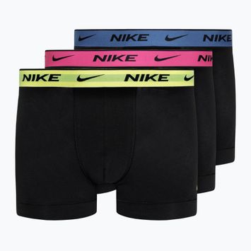 Men's Nike Everyday Cotton Stretch Trunk boxer shorts 3 pairs black/blue/fuchsia/orange