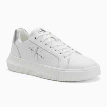 Calvin Klein women's shoes YW0YW01224 Cupsole Mono Lth Wn white/silver