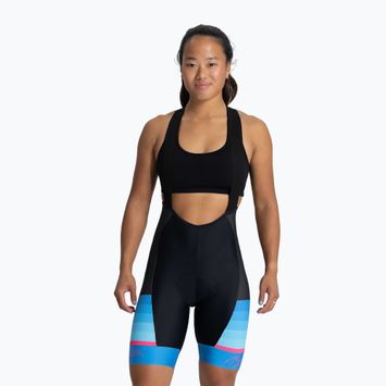Rogelli Impress II Bib Short women's cycling shorts blue/pink/black