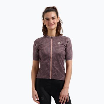 Rogelli Essential Graphic II women's cycling jersey bordeaux / coral