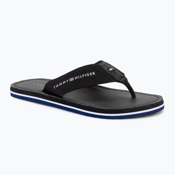 Men's Tommy Hilfiger Leather Beach Sandal black flip flops