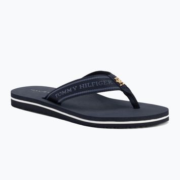 Tommy Hilfiger women's Webbing Beach Sandal space blue flip flops