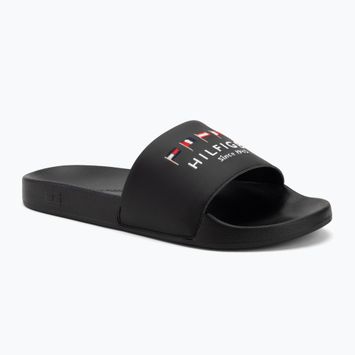 Men's Tommy Hilfiger Flags Pool Slide black